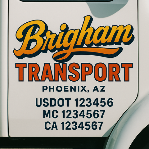 Custom Truck Door Decal Sticker Signs | US DOT Compliant Truck Door Lettering Templates | Make Your Own - Add Your Own Text (2-Pack)