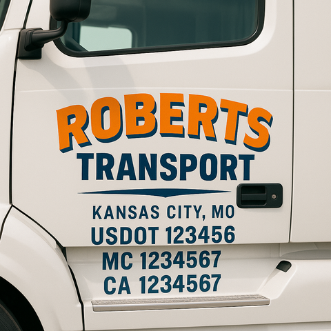 Custom Truck Door Decal Sticker Signs | US DOT Compliant Truck Door Lettering Templates | Make Your Own - Add Your Own Text (2-Pack)