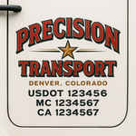 Custom Truck Door Decal Sticker Signs | US DOT Compliant Truck Door Lettering Templates | Make Your Own - Add Your Own Text (2-Pack)