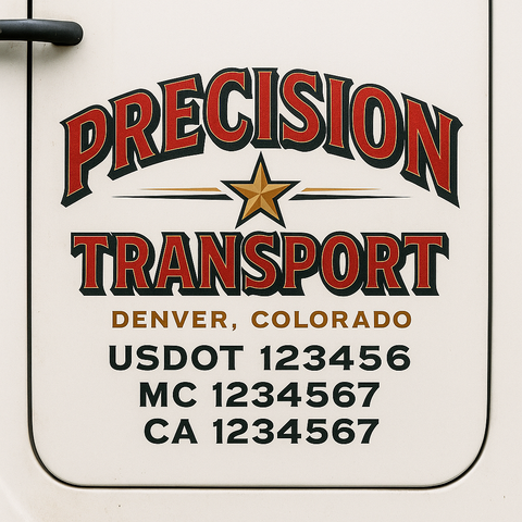 Custom Truck Door Decal Sticker Signs | US DOT Compliant Truck Door Lettering Templates | Make Your Own - Add Your Own Text (2-Pack)