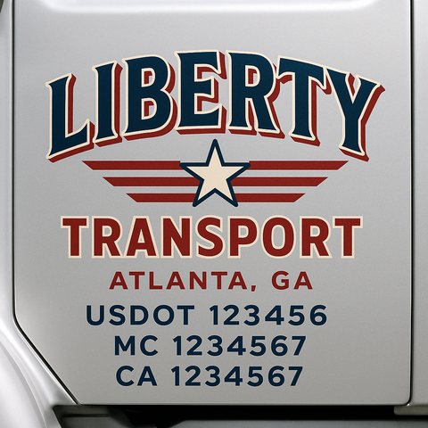Custom Truck Door Decal Sticker Signs | US DOT Compliant Truck Door Lettering Templates | Make Your Own - Add Your Own Text (2-Pack)