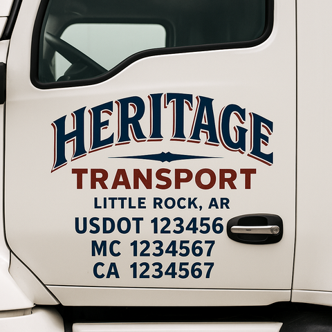 Custom Truck Door Decal Sticker Signs | US DOT Compliant Truck Door Lettering Templates | Make Your Own - Add Your Own Text (2-Pack)