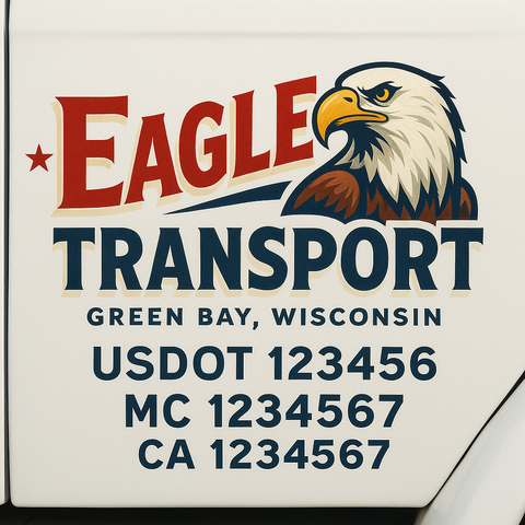 Custom Truck Door Decal Sticker Signs | US DOT Compliant Truck Door Lettering Templates | Make Your Own - Add Your Own Text (2-Pack)