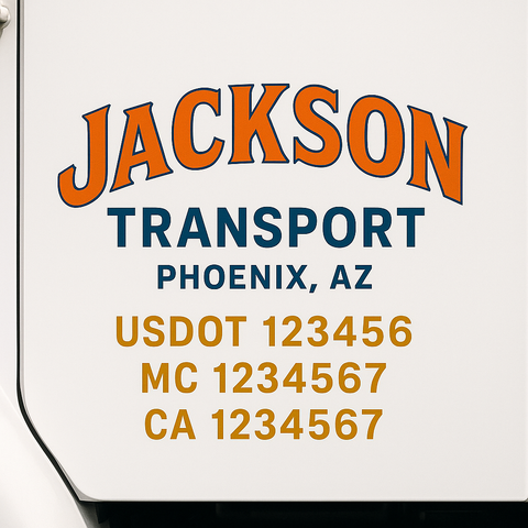 Custom Truck Door Decal Sticker Signs | US DOT Compliant Truck Door Lettering Templates | Make Your Own - Add Your Own Text (2-Pack)