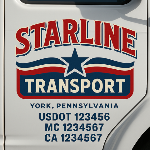 Custom Truck Door Decal Sticker Signs | US DOT Compliant Truck Door Lettering Templates | Make Your Own - Add Your Own Text (2-Pack)