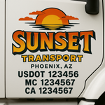 Custom Truck Door Decal Sticker Signs | US DOT Compliant Truck Door Lettering Templates | Make Your Own - Add Your Own Text (2-Pack)