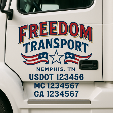 Custom Truck Door Decal Sticker Signs | US DOT Compliant Truck Door Lettering Templates | Make Your Own - Add Your Own Text (2-Pack)
