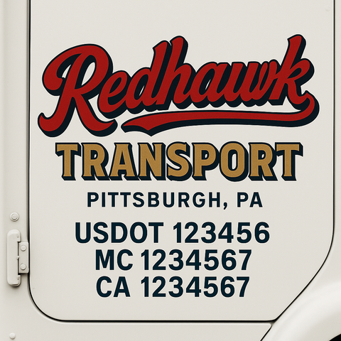 Custom Truck Door Decal Sticker Signs | US DOT Compliant Truck Door Lettering Templates | Make Your Own - Add Your Own Text (2-Pack)