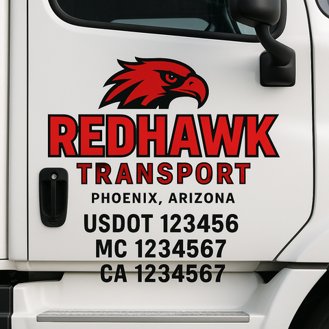 Custom Truck Door Decal Sticker Signs | US DOT Compliant Truck Door Lettering Templates | Make Your Own - Add Your Own Text (2-Pack)