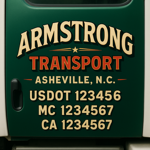 Custom Truck Door Decal Sticker Signs | US DOT Compliant Truck Door Lettering Templates | Make Your Own - Add Your Own Text (2-Pack)