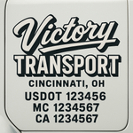 Custom Truck Door Decal Sticker Signs | US DOT Compliant Truck Door Lettering Templates | Make Your Own - Add Your Own Text (2-Pack)