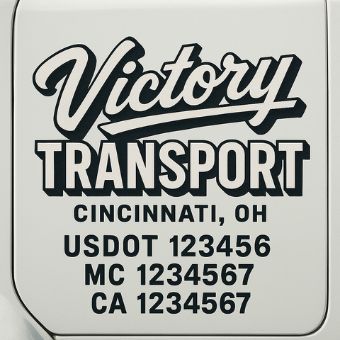 Custom Truck Door Decal Sticker Signs | US DOT Compliant Truck Door Lettering Templates | Make Your Own - Add Your Own Text (2-Pack)