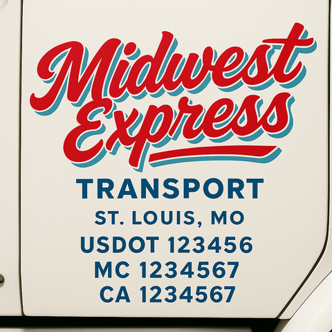 Custom Truck Door Decal Sticker Signs | US DOT Compliant Truck Door Lettering Templates | Make Your Own - Add Your Own Text (2-Pack)