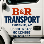 Custom Truck Door Decal Sticker Signs | US DOT Compliant Truck Door Lettering Templates | Make Your Own - Add Your Own Text (2-Pack)