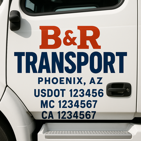 Custom Truck Door Decal Sticker Signs | US DOT Compliant Truck Door Lettering Templates | Make Your Own - Add Your Own Text (2-Pack)