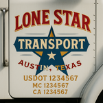 Custom Truck Door Decal Sticker Signs | US DOT Compliant Truck Door Lettering Templates | Make Your Own - Add Your Own Text (2-Pack)