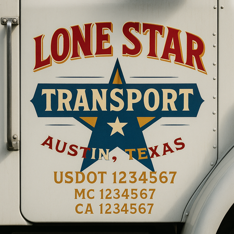 Custom Truck Door Decal Sticker Signs | US DOT Compliant Truck Door Lettering Templates | Make Your Own - Add Your Own Text (2-Pack)