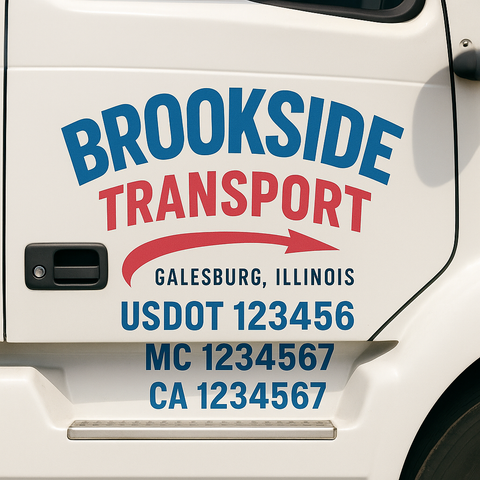 Custom Truck Door Decal Sticker Signs | US DOT Compliant Truck Door Lettering Templates | Make Your Own - Add Your Own Text (2-Pack)