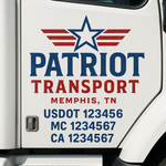 Custom Truck Door Decal Sticker Signs | US DOT Compliant Truck Door Lettering Templates | Make Your Own - Add Your Own Text (2-Pack)