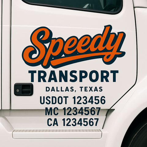 Custom Truck Door Decal Sticker Signs | US DOT Compliant Truck Door Lettering Templates | Make Your Own - Add Your Own Text (2-Pack)
