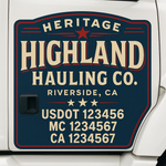 Custom Truck Door Decal Sticker Signs | US DOT Compliant Truck Door Lettering Templates | Make Your Own - Add Your Own Text (2-Pack)