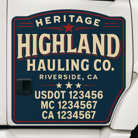Custom Truck Door Decal Sticker Signs | US DOT Compliant Truck Door Lettering Templates | Make Your Own - Add Your Own Text (2-Pack)