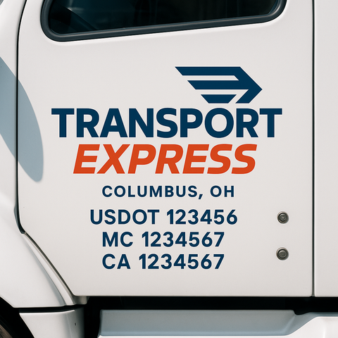 Custom Truck Door Decal Sticker Signs | US DOT Compliant Truck Door Lettering Templates | Make Your Own - Add Your Own Text (2-Pack)