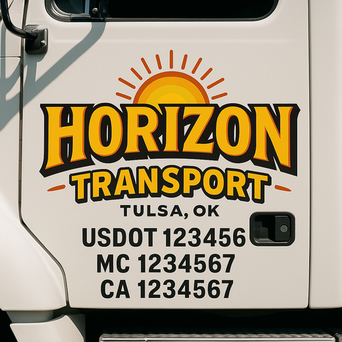 Custom Truck Door Decal Sticker Signs | US DOT Compliant Truck Door Lettering Templates | Make Your Own - Add Your Own Text (2-Pack)