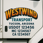 Custom Truck Door Decal Sticker Signs | US DOT Compliant Truck Door Lettering Templates | Make Your Own - Add Your Own Text (2-Pack)