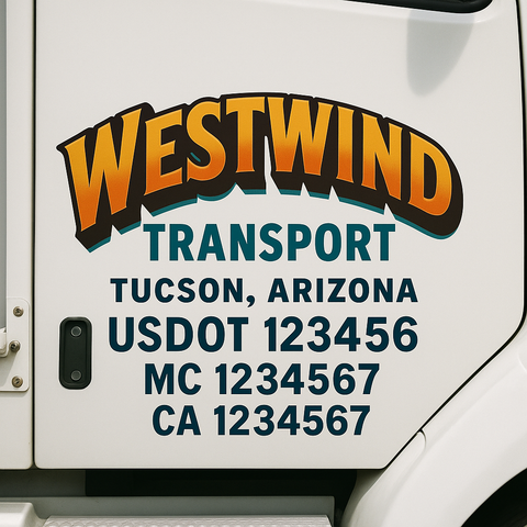 Custom Truck Door Decal Sticker Signs | US DOT Compliant Truck Door Lettering Templates | Make Your Own - Add Your Own Text (2-Pack)