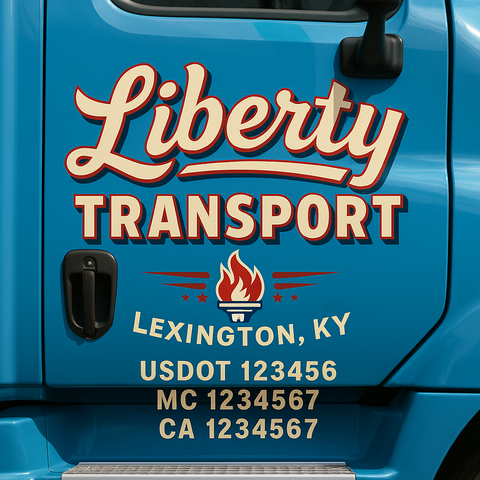 Custom Truck Door Decal Sticker Signs | US DOT Compliant Truck Door Lettering Templates | Make Your Own - Add Your Own Text (2-Pack)