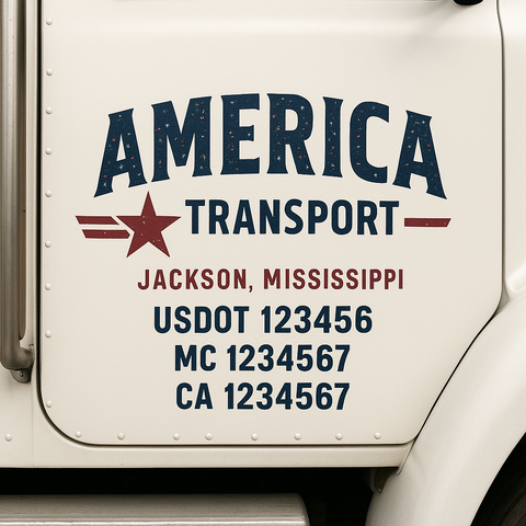 Custom Truck Door Decal Sticker Signs | US DOT Compliant Truck Door Lettering Templates | Make Your Own - Add Your Own Text (2-Pack)