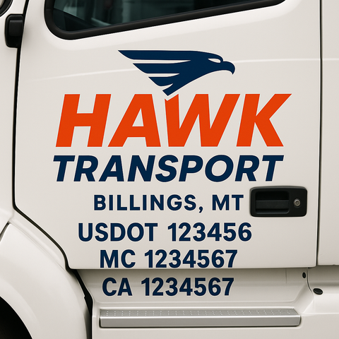 Custom Truck Door Decal Sticker Signs | US DOT Compliant Truck Door Lettering Templates | Make Your Own - Add Your Own Text (2-Pack)