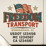 Custom Truck Door Decal Sticker Signs | US DOT Compliant Truck Door Lettering Templates | Make Your Own - Add Your Own Text (2-Pack)
