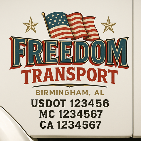 Custom Truck Door Decal Sticker Signs | US DOT Compliant Truck Door Lettering Templates | Make Your Own - Add Your Own Text (2-Pack)