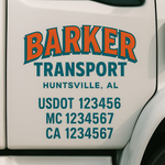 Custom Truck Door Decal Sticker Signs | US DOT Compliant Truck Door Lettering Templates | Make Your Own - Add Your Own Text (2-Pack)
