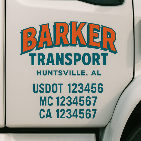 Custom Truck Door Decal Sticker Signs | US DOT Compliant Truck Door Lettering Templates | Make Your Own - Add Your Own Text (2-Pack)