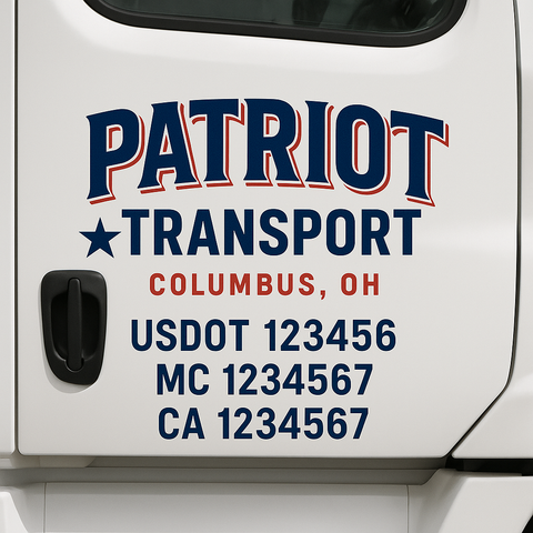 Custom Truck Door Decal Sticker Signs | US DOT Compliant Truck Door Lettering Templates | Make Your Own - Add Your Own Text (2-Pack)