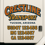 Custom Truck Door Decal Sticker Signs | US DOT Compliant Truck Door Lettering Templates | Make Your Own - Add Your Own Text (2-Pack)