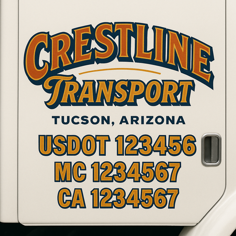 Custom Truck Door Decal Sticker Signs | US DOT Compliant Truck Door Lettering Templates | Make Your Own - Add Your Own Text (2-Pack)