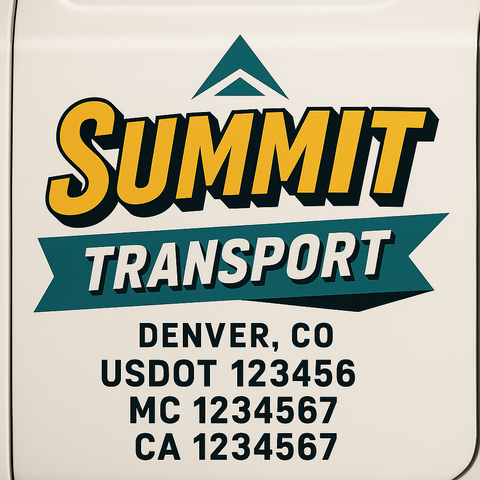 Custom Truck Door Decal Sticker Signs | US DOT Compliant Truck Door Lettering Templates | Make Your Own - Add Your Own Text (2-Pack)