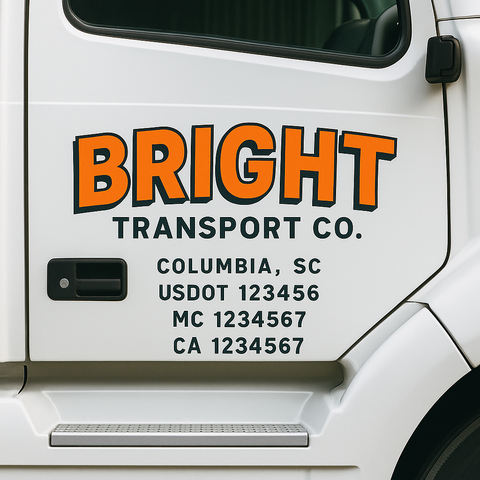 Custom Truck Door Decal Sticker Signs | US DOT Compliant Truck Door Lettering Templates | Make Your Own - Add Your Own Text (2-Pack)