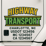 Custom Truck Door Decal Sticker Signs | US DOT Compliant Truck Door Lettering Templates | Make Your Own - Add Your Own Text (2-Pack)