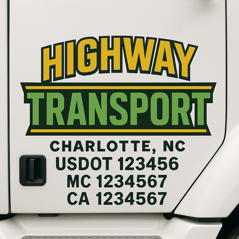 Custom Truck Door Decal Sticker Signs | US DOT Compliant Truck Door Lettering Templates | Make Your Own - Add Your Own Text (2-Pack)