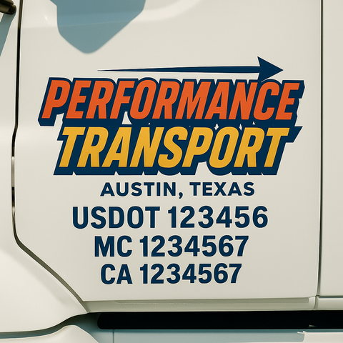Custom Truck Door Decal Sticker Signs | US DOT Compliant Truck Door Lettering Templates | Make Your Own - Add Your Own Text (2-Pack)