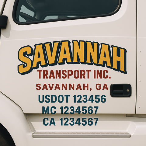 Custom Truck Door Decal Sticker Signs | US DOT Compliant Truck Door Lettering Templates | Make Your Own - Add Your Own Text (2-Pack)