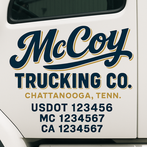 Custom Truck Door Decal Sticker Signs | US DOT Compliant Truck Door Lettering Templates | Make Your Own - Add Your Own Text (2-Pack)