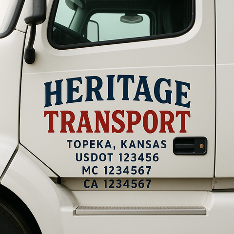 Custom Truck Door Decal Sticker Signs | US DOT Compliant Truck Door Lettering Templates | Make Your Own - Add Your Own Text (2-Pack)