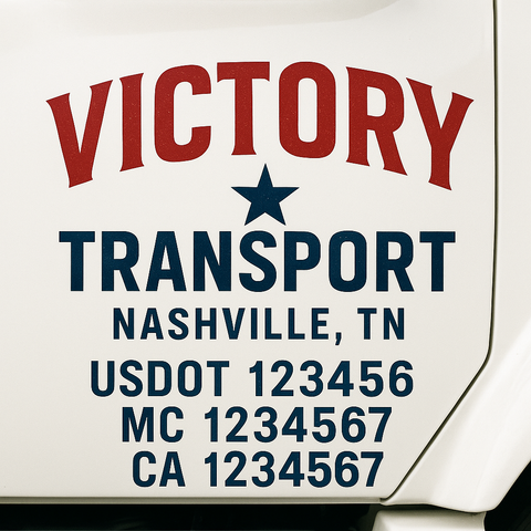 Custom Truck Door Decal Sticker Signs | US DOT Compliant Truck Door Lettering Templates | Make Your Own - Add Your Own Text (2-Pack)