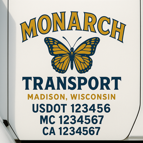 Custom Truck Door Decal Sticker Signs | US DOT Compliant Truck Door Lettering Templates | Make Your Own - Add Your Own Text (2-Pack)